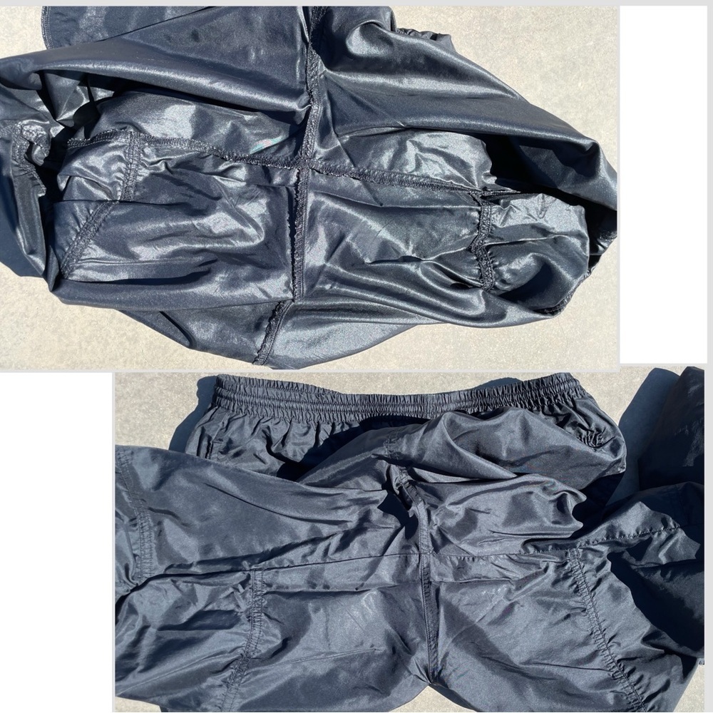 Vtg 90s Nike White Tag Unlined Windbreaker Pants M Blk Ankle Zip Y2K Gorpcore - Picture 6 of 10